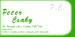 peter csaby business card